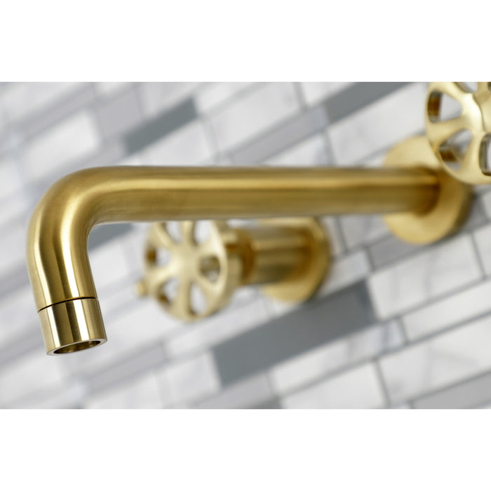 Belknap KS8027RX Two-Handle 3-Hole Wall Mount Roman Tub Faucet, Brushed Brass