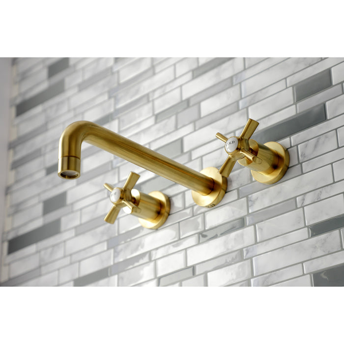 Millennium KS8027ZX Two-Handle 3-Hole Wall Mount Roman Tub Faucet, Brushed Brass