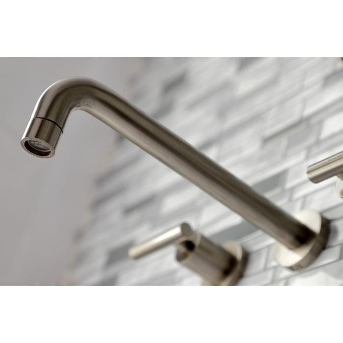 Kingston Sona KS8028CML - Manhattan Two-Handle 3-Hole Wall Mount Roman Tub Faucet, Brushed Nickel