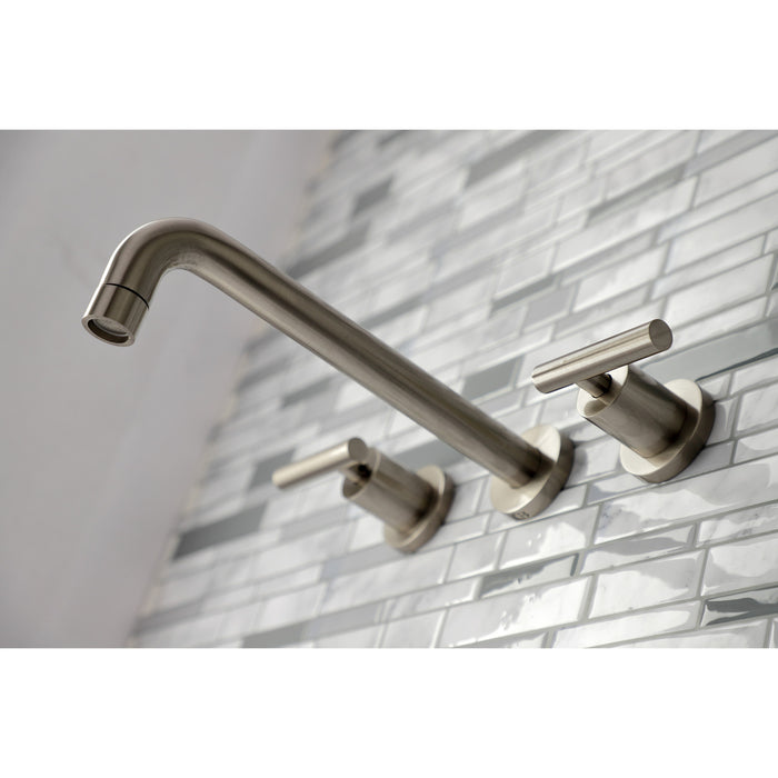 Kingston Sona KS8028CML - Manhattan Two-Handle 3-Hole Wall Mount Roman Tub Faucet, Brushed Nickel