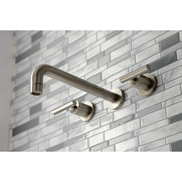 Manhattan KS8028CML Two-Handle 3-Hole Wall Mount Roman Tub Faucet, Brushed Nickel