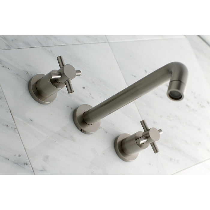 Concord KS8028DX Two-Handle 3-Hole Wall Mount Roman Tub Faucet, Brushed Nickel