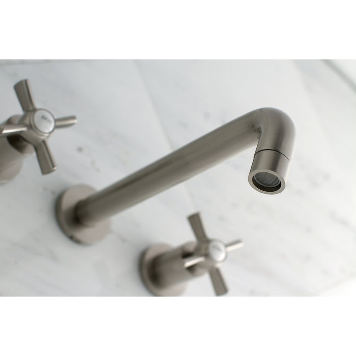 Kingston Sona KS8028ZX - Millennium Two-Handle 3-Hole Wall Mount Roman Tub Faucet, Brushed Nickel