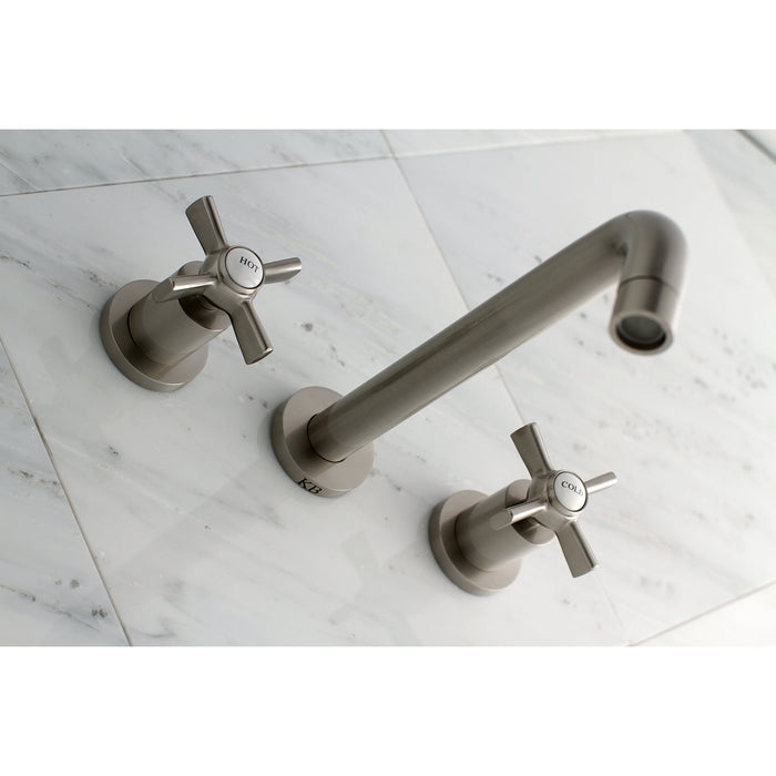 Kingston Sona KS8028ZX - Millennium Two-Handle 3-Hole Wall Mount Roman Tub Faucet, Brushed Nickel