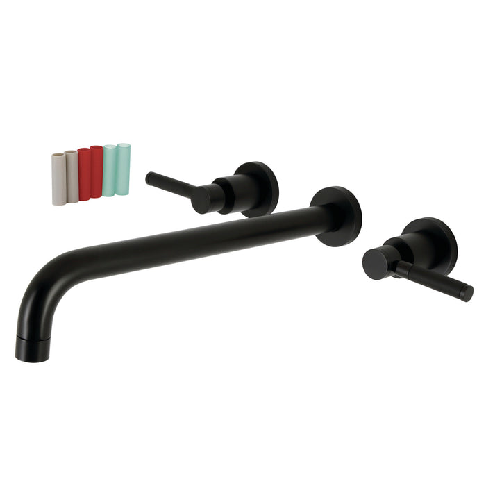 Kingston Sona KS8040DKL - Kaiser Two-Handle 3-Hole Wall Mount Roman Tub Faucet, Matte Black