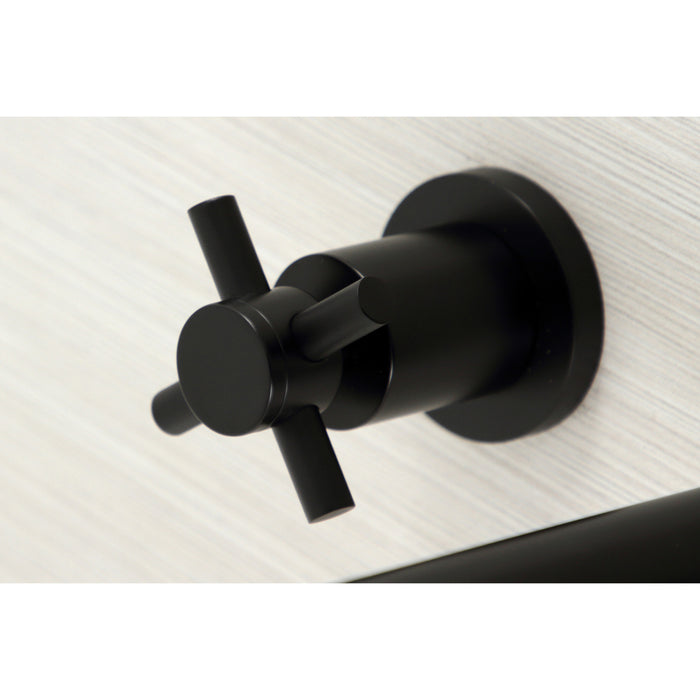 Kingston Sona KS8040DX - Concord Two-Handle 3-Hole Wall Mount Roman Tub Faucet, Matte Black