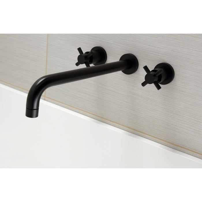 Kingston Sona KS8040DX - Concord Two-Handle 3-Hole Wall Mount Roman Tub Faucet, Matte Black