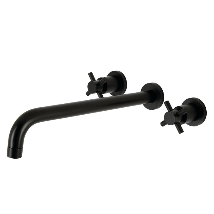 Kingston Sona KS8040DX - Concord Two-Handle 3-Hole Wall Mount Roman Tub Faucet, Matte Black