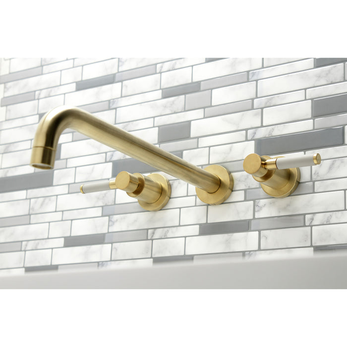 Kaiser KS8047DKL Two-Handle 3-Hole Wall Mount Roman Tub Faucet, Brushed Brass