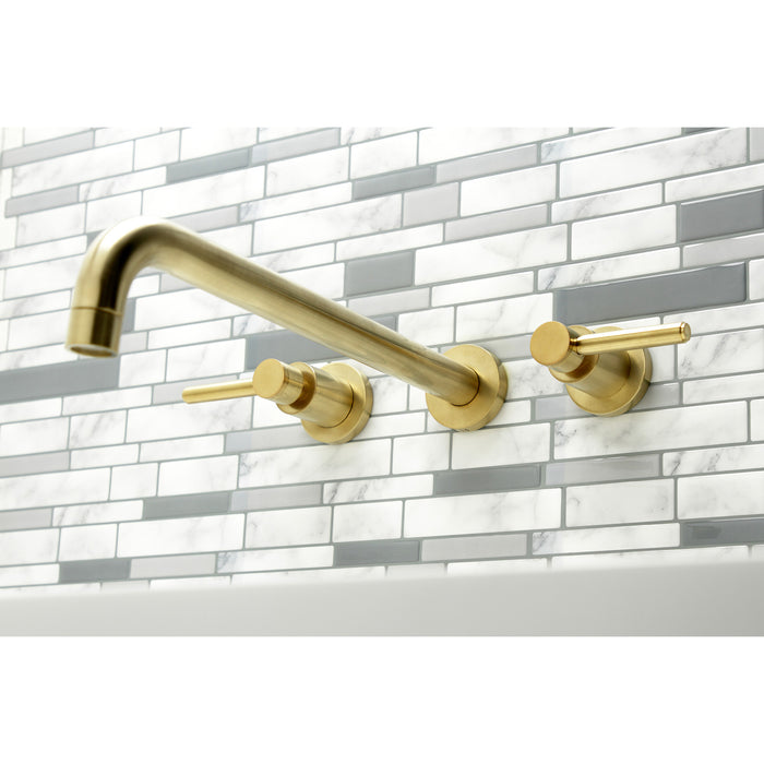 Kingston Sona KS8047DL - Concord Two-Handle 3-Hole Wall Mount Roman Tub Faucet, Brushed Brass