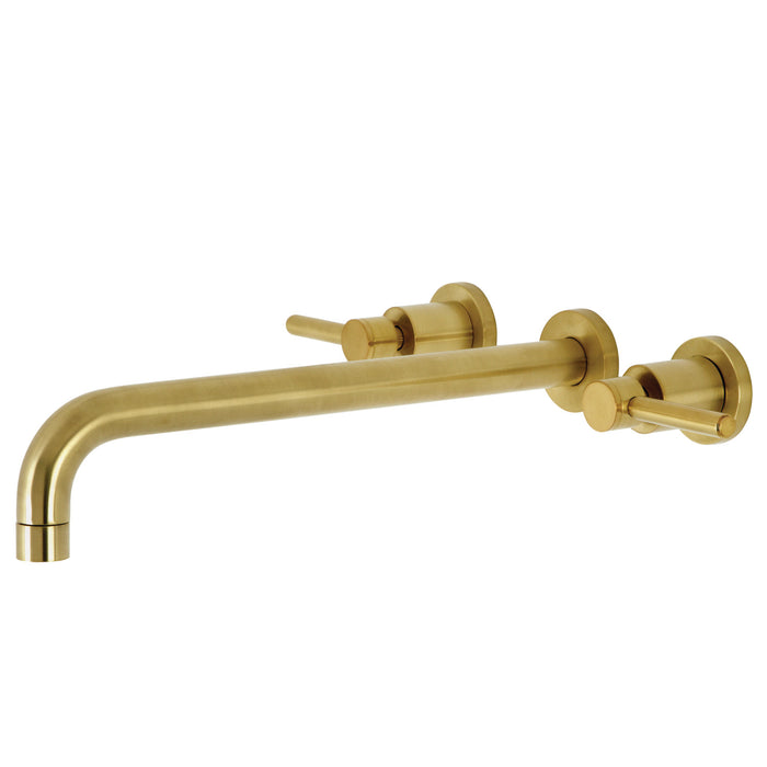 Kingston Sona KS8047DL - Concord Two-Handle 3-Hole Wall Mount Roman Tub Faucet, Brushed Brass