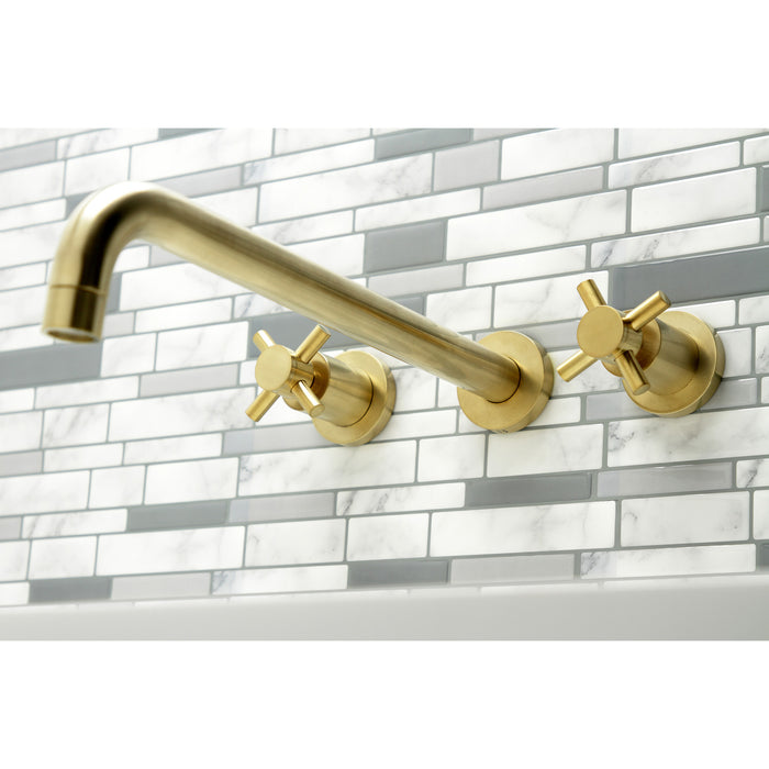 Concord KS8047DX Two-Handle 3-Hole Wall Mount Roman Tub Faucet, Brushed Brass