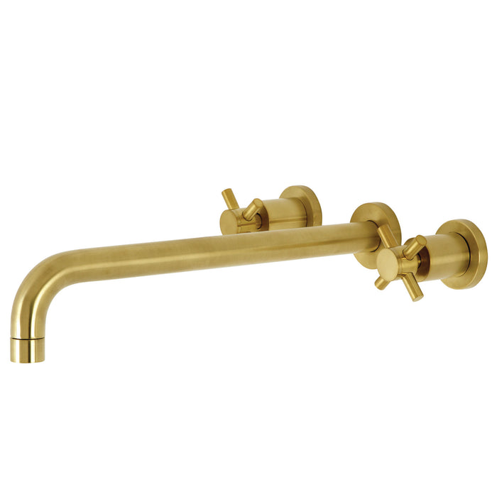 Kingston Sona KS8047DX - Concord Two-Handle 3-Hole Wall Mount Roman Tub Faucet, Brushed Brass
