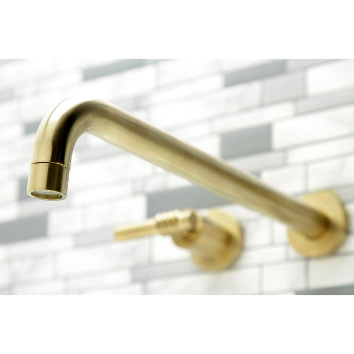 Milano KS8047ML Two-Handle 3-Hole Wall Mount Roman Tub Faucet, Brushed Brass