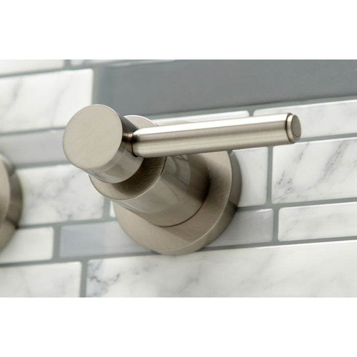 Kingston Sona KS8048DL - Concord Two-Handle 3-Hole Wall Mount Roman Tub Faucet, Brushed Nickel