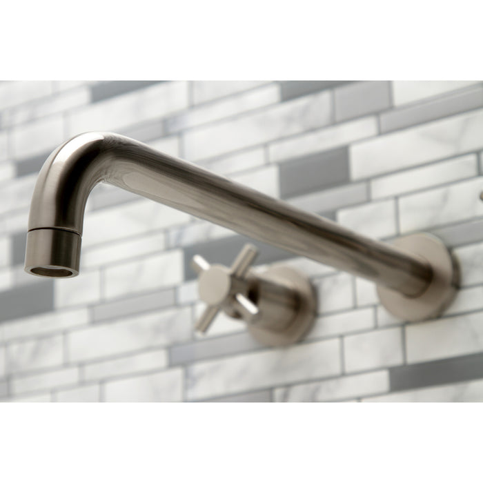 Concord KS8048DX Two-Handle 3-Hole Wall Mount Roman Tub Faucet, Brushed Nickel