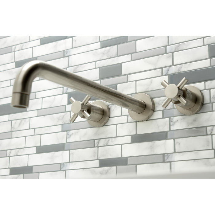 Concord KS8048DX Two-Handle 3-Hole Wall Mount Roman Tub Faucet, Brushed Nickel