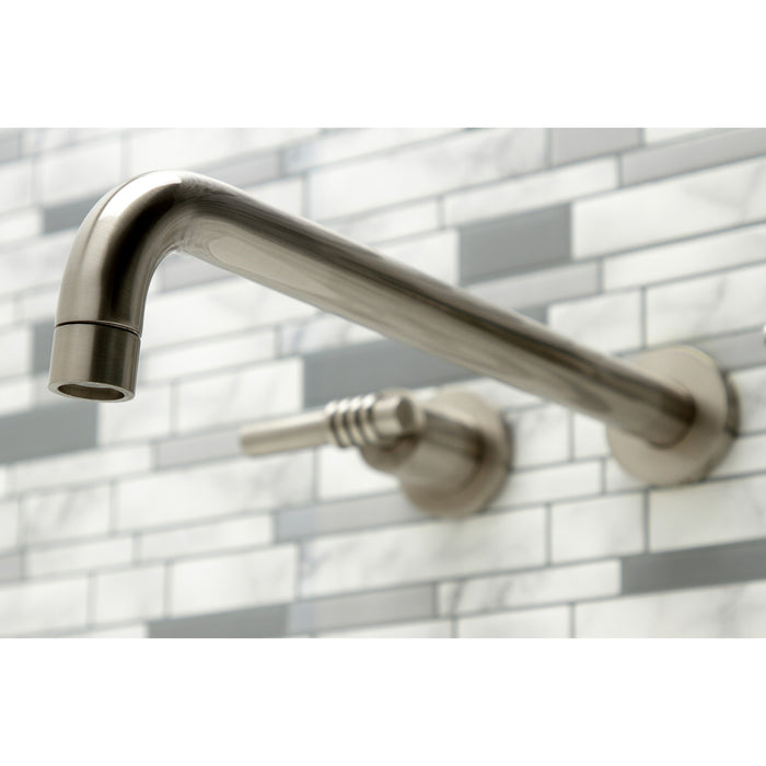 Kingston Sona KS8048ML - Milano Two-Handle 3-Hole Wall Mount Roman Tub Faucet, Brushed Nickel