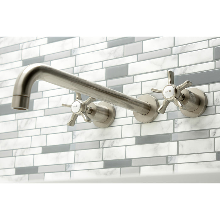 Kingston Sona KS8048NX - Hamilton Two-Handle 3-Hole Wall Mount Roman Tub Faucet, Brushed Nickel