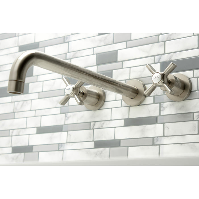 Millennium KS8048ZX Two-Handle 3-Hole Wall Mount Roman Tub Faucet, Brushed Nickel
