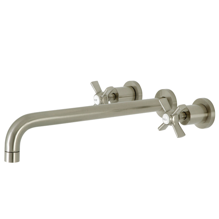 Kingston Sona KS8048ZX - Millennium Two-Handle 3-Hole Wall Mount Roman Tub Faucet, Brushed Nickel