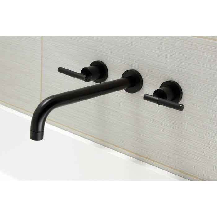 Kingston Sona KS8050CKL - Kaiser Two-Handle 3-Hole Wall Mount Roman Tub Faucet, Matte Black