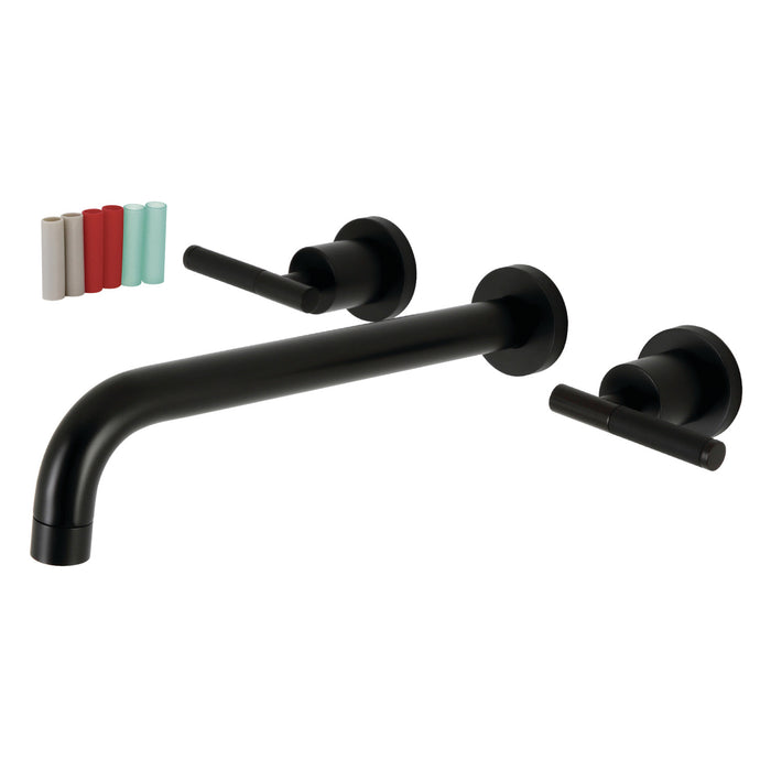 Kingston Sona KS8050CKL - Kaiser Two-Handle 3-Hole Wall Mount Roman Tub Faucet, Matte Black