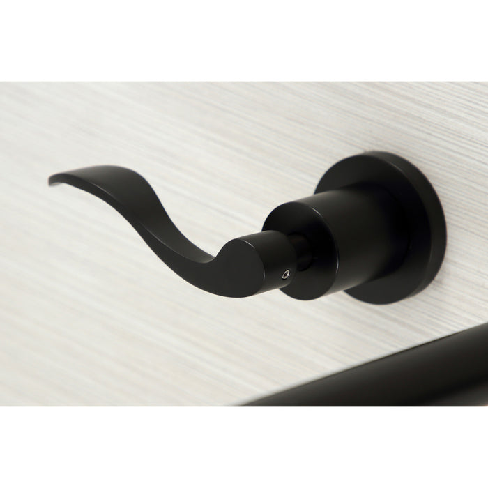 Kingston Tulare KS8050DFL - NuWave Two-Handle 3-Hole Wall Mount Roman Tub Faucet, Matte Black