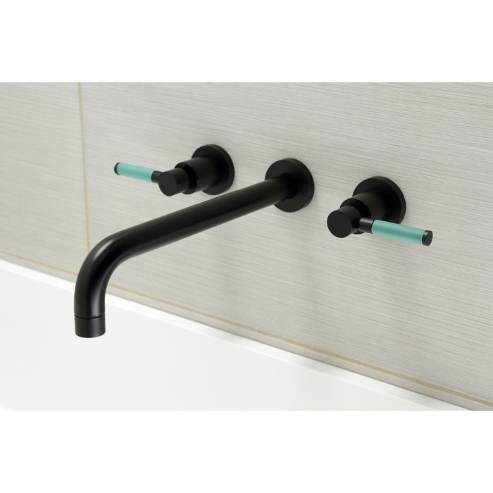 Kingston Sona KS8050DKL - Kaiser Two-Handle 3-Hole Wall Mount Roman Tub Faucet, Matte Black