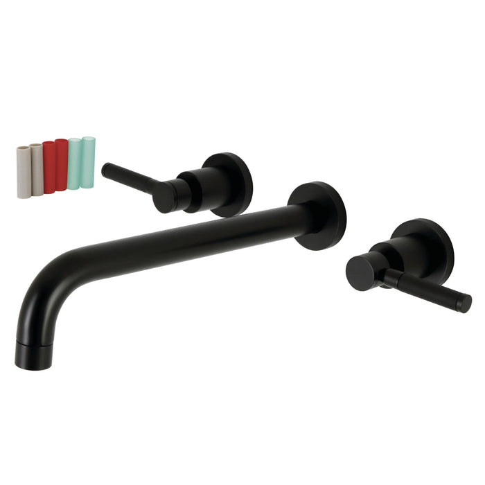 Kingston Sona KS8050DKL - Kaiser Two-Handle 3-Hole Wall Mount Roman Tub Faucet, Matte Black