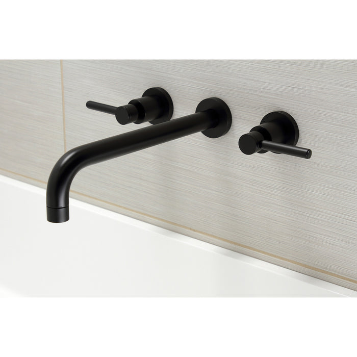 Kingston Sona KS8050DL - Concord Two-Handle 3-Hole Wall Mount Roman Tub Faucet, Matte Black