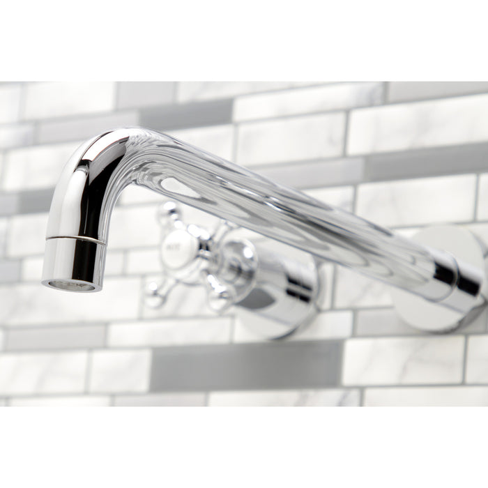 Kingston Tulare KS8051BX - Metropolitan Two-Handle 3-Hole Wall Mount Roman Tub Faucet, Polished Chrome