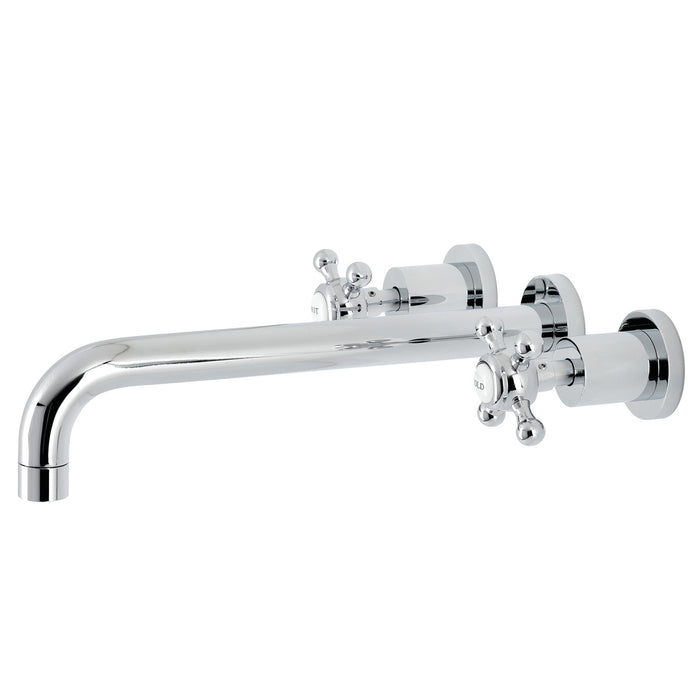 Kingston Tulare KS8051BX - Metropolitan Two-Handle 3-Hole Wall Mount Roman Tub Faucet, Polished Chrome
