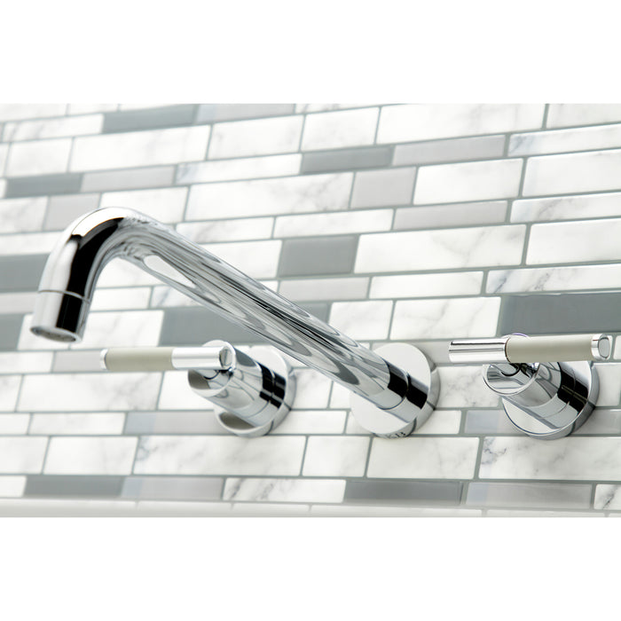 Kingston Sona KS8051CKL - Kaiser Two-Handle 3-Hole Wall Mount Roman Tub Faucet, Polished Chrome