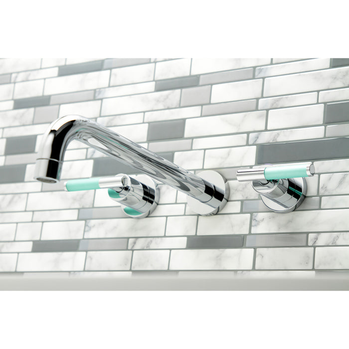 Kingston Sona KS8051CKL - Kaiser Two-Handle 3-Hole Wall Mount Roman Tub Faucet, Polished Chrome