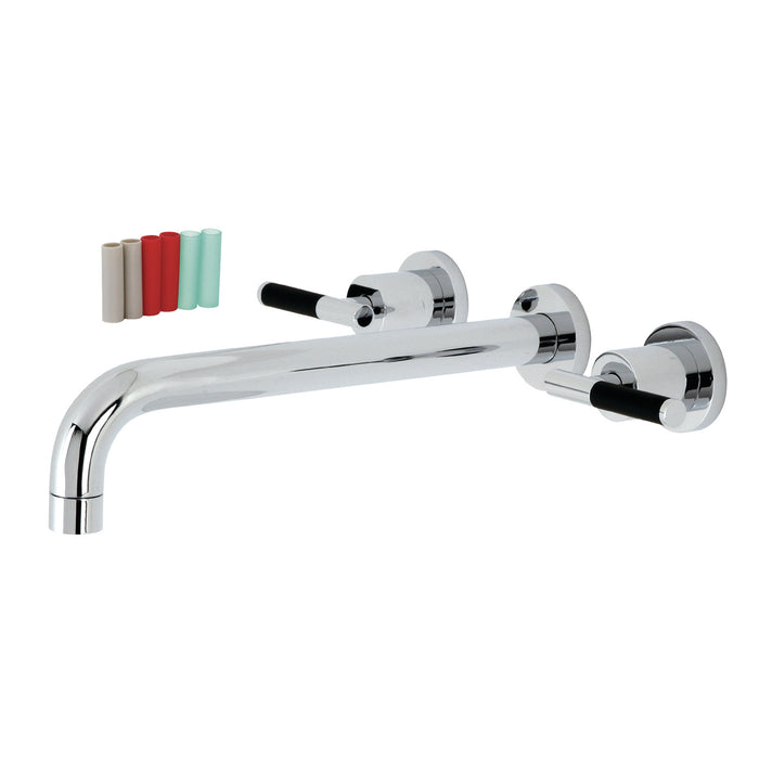 Kingston Sona KS8051CKL - Kaiser Two-Handle 3-Hole Wall Mount Roman Tub Faucet, Polished Chrome