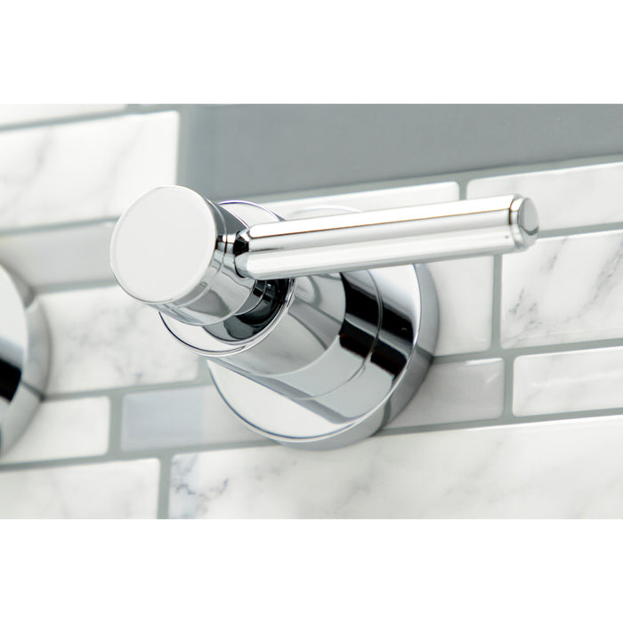 Kingston Sona KS8051DL - Concord Two-Handle 3-Hole Wall Mount Roman Tub Faucet, Polished Chrome