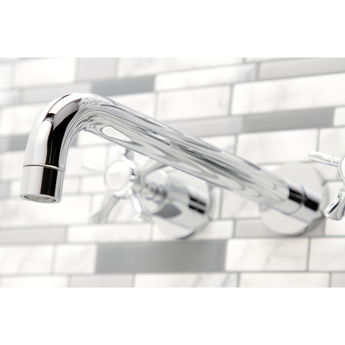 Kingston Tulare KS8051NX - Hamilton Two-Handle 3-Hole Wall Mount Roman Tub Faucet, Polished Chrome