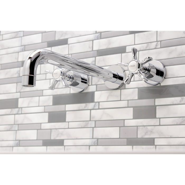 Kingston Tulare KS8051NX - Hamilton Two-Handle 3-Hole Wall Mount Roman Tub Faucet, Polished Chrome