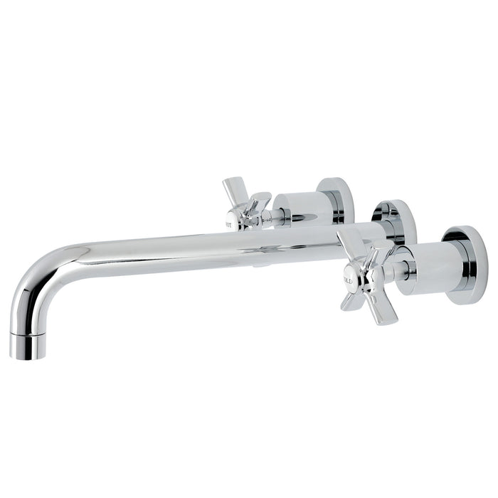 Kingston Tulare KS8051ZX - Millennium Two-Handle 3-Hole Wall Mount Roman Tub Faucet, Polished Chrome