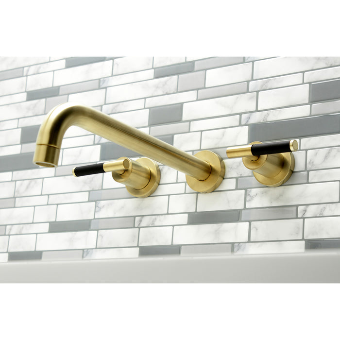 Kingston Sona KS8057CKL - Kaiser Two-Handle 3-Hole Wall Mount Roman Tub Faucet, Brushed Brass
