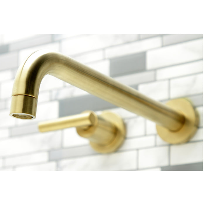 Kingston Sona KS8057CML - Manhattan Two-Handle 3-Hole Wall Mount Roman Tub Faucet, Brushed Brass