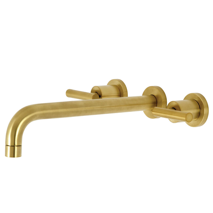 Kingston Sona KS8057CML - Manhattan Two-Handle 3-Hole Wall Mount Roman Tub Faucet, Brushed Brass
