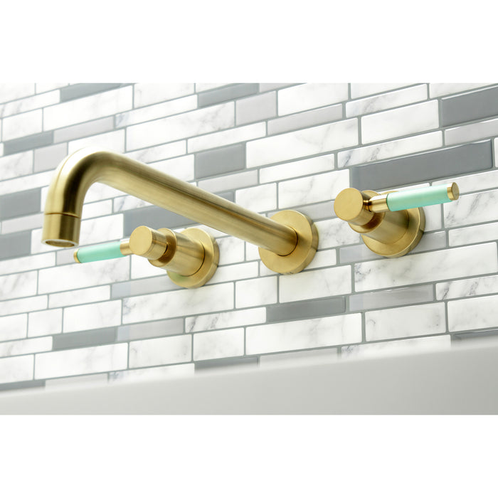Kaiser KS8057DKL Two-Handle 3-Hole Wall Mount Roman Tub Faucet, Brushed Brass