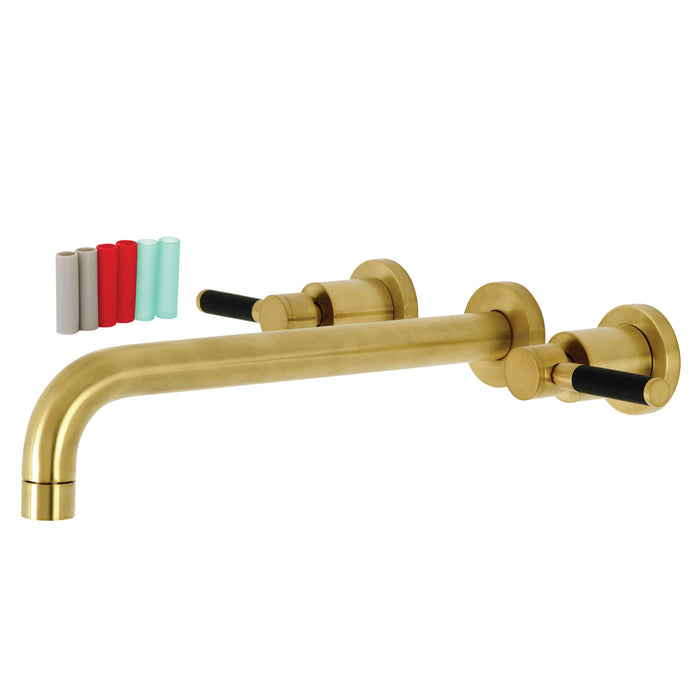 Kingston Sona KS8057DKL - Kaiser Two-Handle 3-Hole Wall Mount Roman Tub Faucet, Brushed Brass