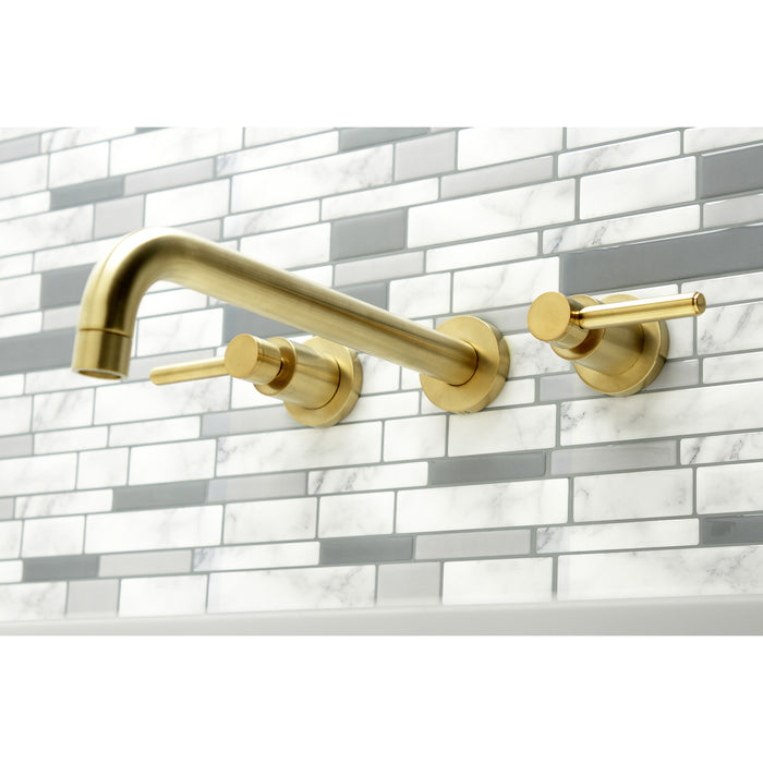 Concord KS8057DL Two-Handle 3-Hole Wall Mount Roman Tub Faucet, Brushed Brass