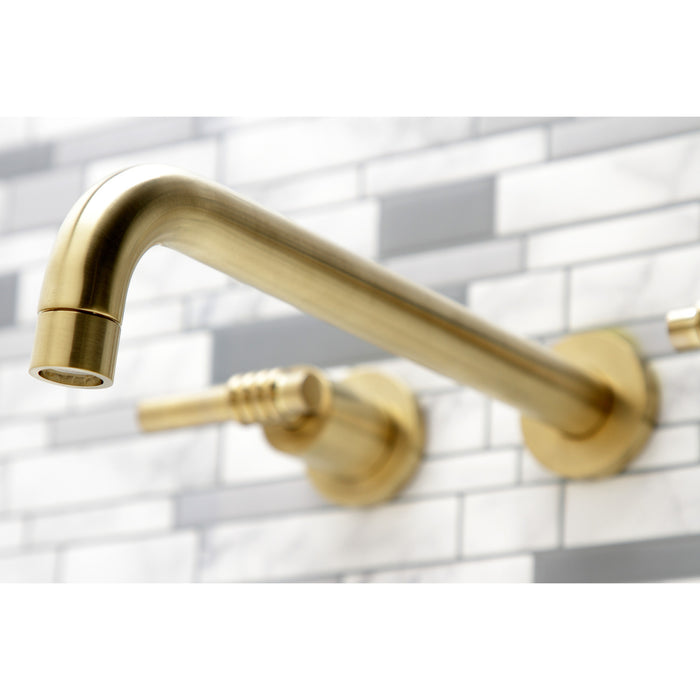 Kingston Sona KS8057ML - Milano Two-Handle 3-Hole Wall Mount Roman Tub Faucet, Brushed Brass