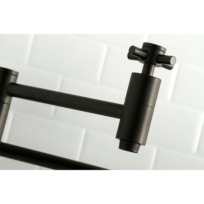 Concord KS8100DX Two-Handle 1-Hole Wall Mount Pot Filler Faucet, Matte Black