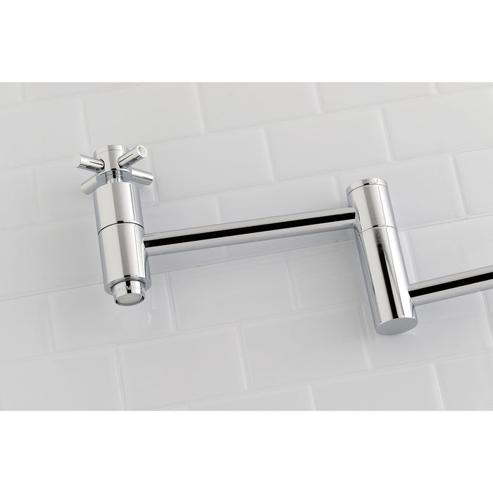Kingston Sona KS8101DX - Concord Two-Handle 1-Hole Wall Mount Pot Filler Faucet, Polished Chrome