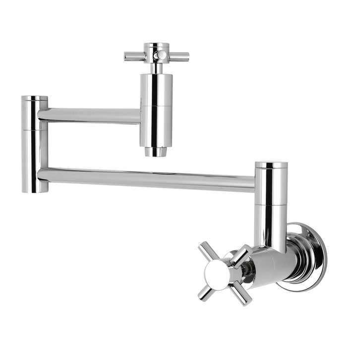 Kingston Sona KS8101DX - Concord Two-Handle 1-Hole Wall Mount Pot Filler Faucet, Polished Chrome